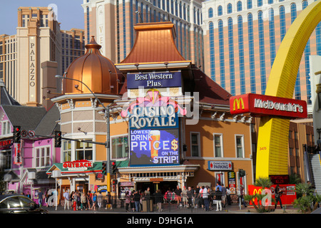 Las Vegas Nevada,The Strip,South Las Vegas Boulevard,McDonald's,burgers,hamburgers,fast food,restaurant restaurants dining cafe cafes,Casino Royale,si Stock Photo