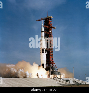Apollo 11 space vehicle taking off from Kennedy Space Center. Stock Photo