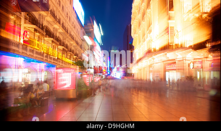 Shanghai, China, July 25, 2012: Busy shopping district at Nanjing Road in Shanghai Stock Photo