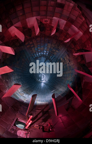 Inside the diffuser section of a 16-foot supersonic wind tunnel. Stock Photo