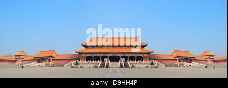 Historical architecture panorama in Forbidden City in Beijing, China. Stock Photo