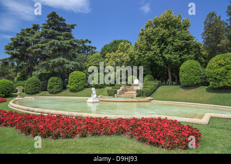 Garden in Palau Reial de Pedralbes,Barcelona Stock Photo
