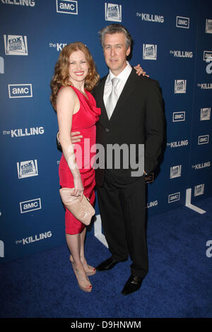 Mireille Enos; Alan Ruck Premiere Of AMC's Series 'The Killing' held at the Harmony Gold Theater Los Angeles, California - 21.03.11 Stock Photo