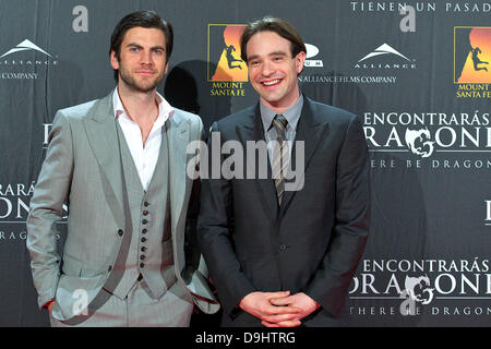 Wes Bentley and Charlie Cox at the spanish premiere of 'There Be Dragons' at Capitol Cinema. Madrid, Spain - 23.03.11  Stock Photo