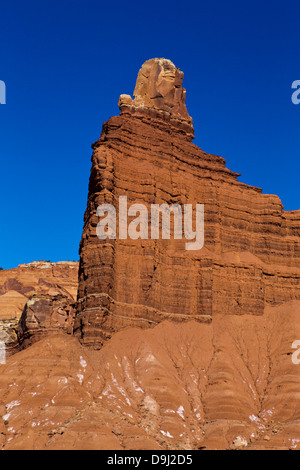 Chimney Rock in the morning, Capitol Reef National Park, Utah, United States of America Stock Photo