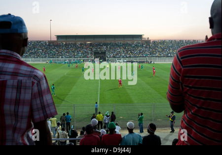 <p>Football fans watch friendly between Nigeria North Korea Makhulong stadium in Tembisa Johannesburg on June 6 ahead 2010 FIFA Stock Photo