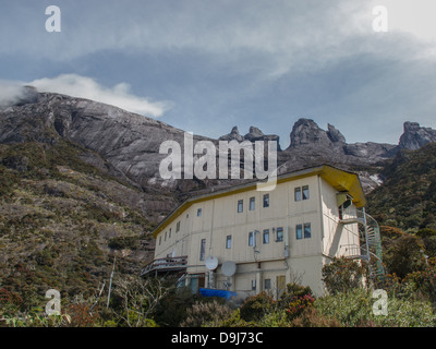 Laban Rata Resthouse Hut and hostel below Mount Kinabalu mountain in Sabah on the island of Borneo Malaysia Asia Stock Photo