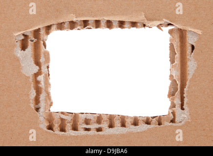 Cardboard frame with rough edges Stock Photo
