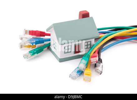 Home Network. Clipping path included. Stock Photo