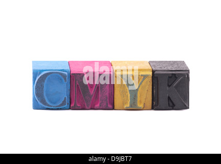 Cmyk made from old letterpress blocks Stock Photo
