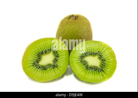 The fresh kiwi fruit isolated on white background Stock Photo