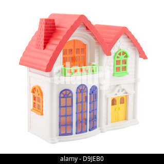 Colorful toy house with clipping path Stock Photo