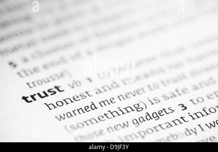 Trust definition in a dictionary Stock Photo