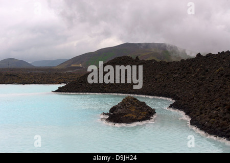 The Blue Lagoon Geothermal Springs in Reykjavik, Iceland Stock Photo