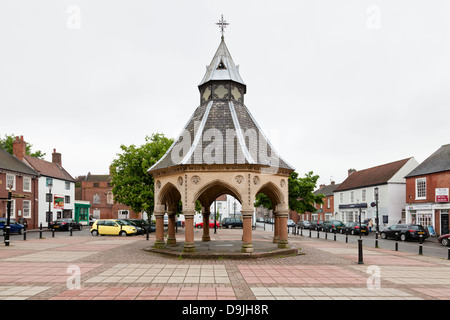 The Grade II listed Market Cross, also known as the Buttercross or Butter Cross, built in the Gothic Revival style. Bingham, Nottinghamshire, UK Stock Photo