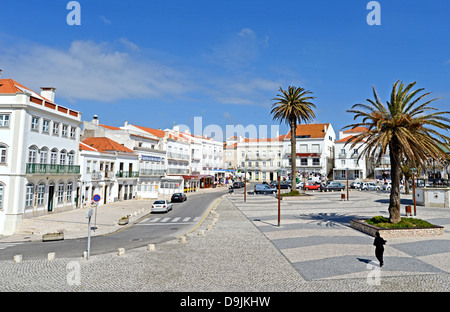 square, Nazaré, Estremadura province, Portugal Stock Photo