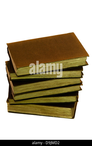 A pile of dusty old books. Stock Photo