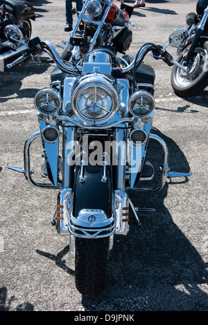 Black & Chrome Harley Davidson Road King Stock Photo