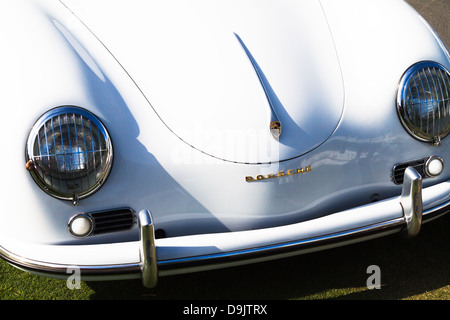 Restored classic vintage white Porsche 1600 Super in perfect condition Stock Photo