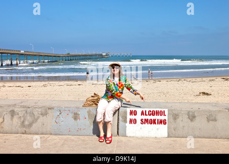 A sign describing rules at the beach in Point Loma California. Stock Photo