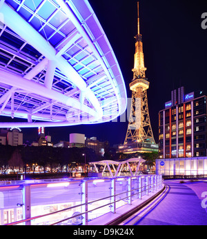 Nagoya, Japan at Oasis 21 and TV Tower. Stock Photo