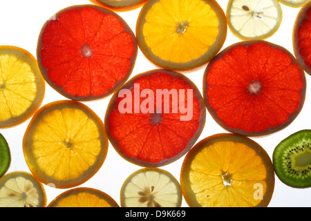 Slices of grapefruit and oranges Stock Photo