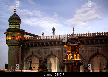 Facade of a Mosque, Mecca Masjid, Charminar, Hyderabad, Andhra Pradesh, India Stock Photo