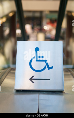 Silver Handicap Wheelchair access sign Stock Photo