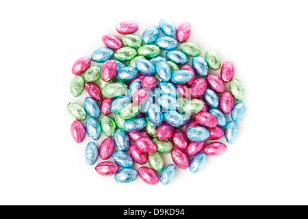 Colorful Chocolate Easter Egg Candy wrapped in foil Stock Photo