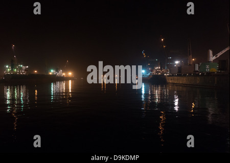 Ships at a harbor, Paradip Port, Paradip, Jagatsinghpur District, Orissa, India Stock Photo