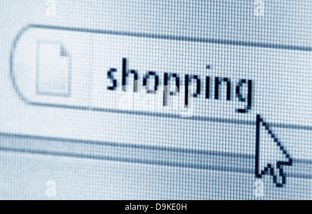Shopping, computer screen Stock Photo