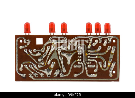 Circuit board with leds. Clipping path included Stock Photo