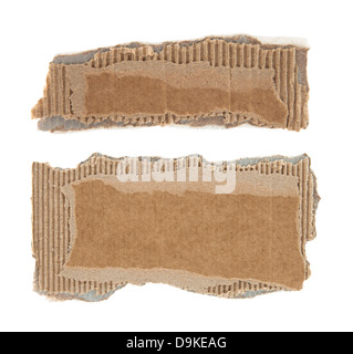 Torn pieces of cardboard with clipping path Stock Photo