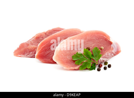Raw pork with parsley and pepper Stock Photo