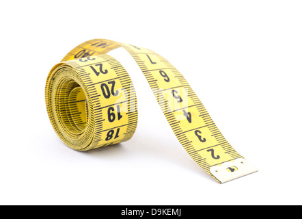 Tailor measuring tape with soft shadow Stock Photo