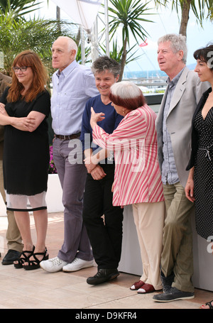 Gwenole Bruneau, Isabel Coixet, Michel Abramowicz, Eric Guirado, Agnes Varda, Regis Wargnier and Chloe Rolland at the Jury Camer Stock Photo