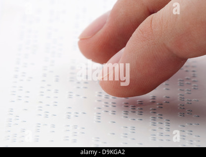 Braille reading Stock Photo