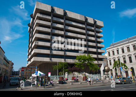 Brutalist style Central Bank building along Dame Street central Dublin Ireland Europe Stock Photo
