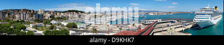 Panoramic view of.the port area of Palma in the Balearics, viewed from cruise liner 'Legend of the Seas' Stock Photo