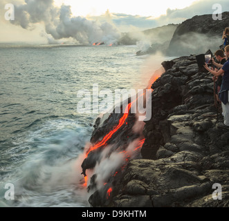 Kilauea Lava Flow, Kalapana, Big Island, Hawaii, USA Stock Photo