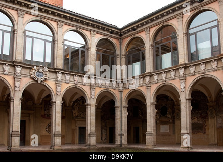 Biblioteca comunale dell'Archiginnasio, Bologna, Italy. Stock Photo