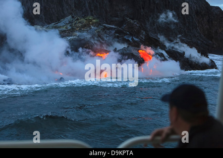 Kilauea Lava Flow, Kalapana, Big, Island, Hawaii, USA Stock Photo