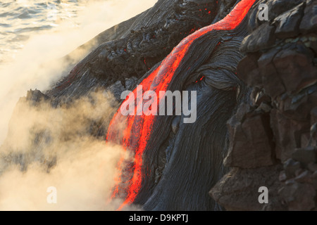 Kilauea Lava Flow, Kalapana, Big Island, Hawaii, USA Stock Photo