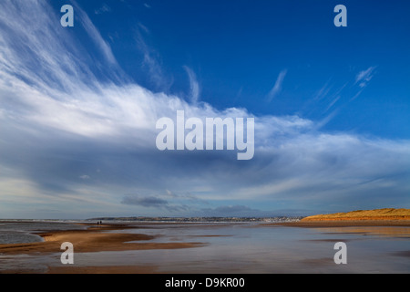 Tramore Strand and Town from the Dunes, Tramore, County Waterford, Ireland Stock Photo