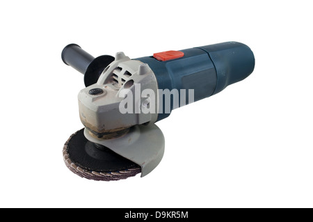electric grinding machine with grinding disc, isolated on a white background Stock Photo