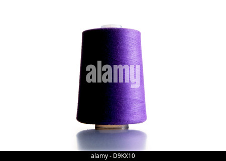 Purple Spool of Thread Stock Photo