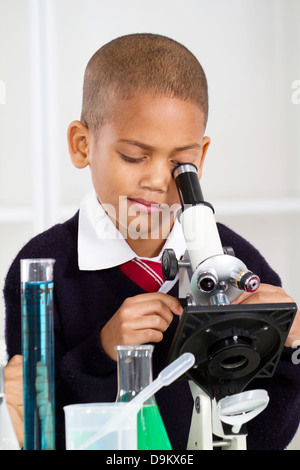 science boy in lab Stock Photo