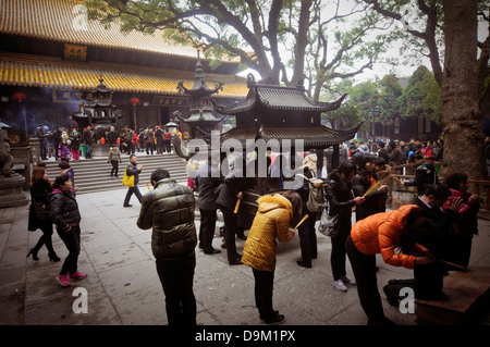 Llfe on Putuoshan — one of China's most important sacred mountains for Buddhists. Stock Photo