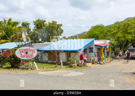 Skinny Legs bar and restaurant in Coral Bay on the Caribbean Island of St John in the US Virgin Islands Stock Photo