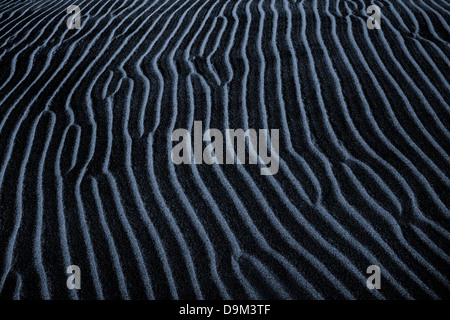 A Dark Blue Sand Ripples Nature Background, Death Valley; California, USA Stock Photo